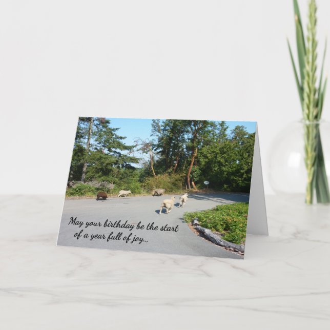 Cartão Um Cheio de Ano de Alegria... aniversário religios (Frente)