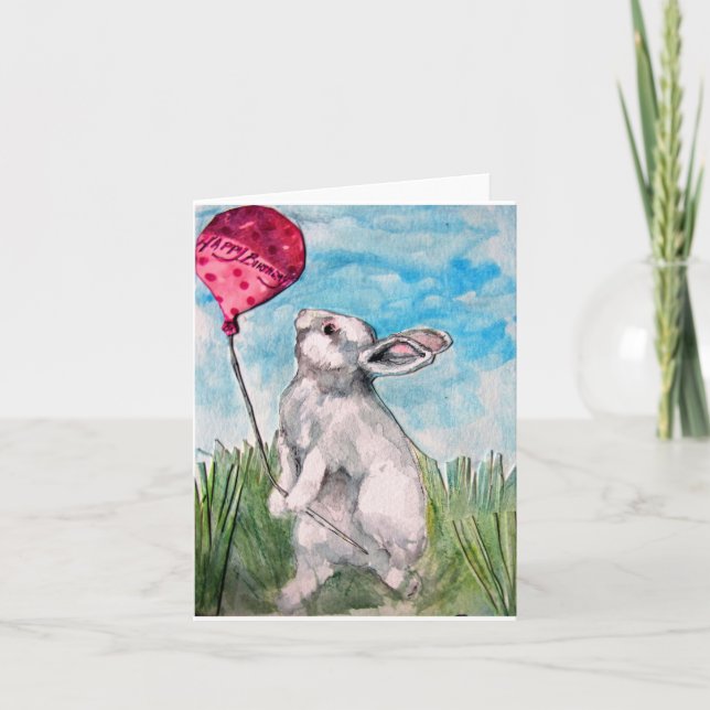 Cartão Um coelhinho tem um aniversário (Frente)