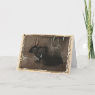 Cartão Um coelho negro   Joseph Crawhall