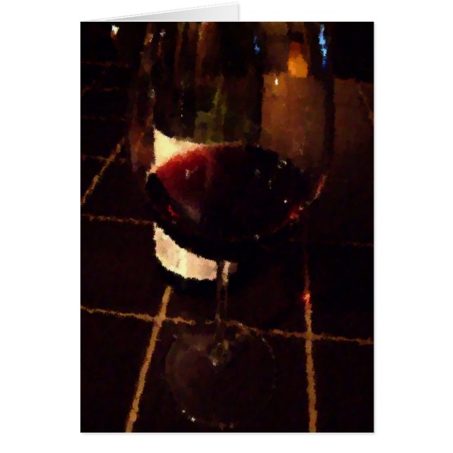Cartão Um copo de placa de vinho (Frente)