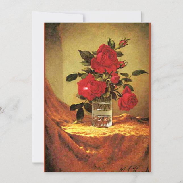 Cartão Um Copo de Rosas, belas artes, (Frente)