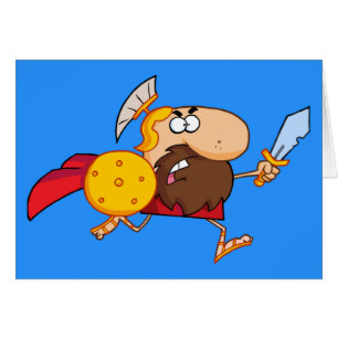 Cartão Um corredor espartano do guerreiro