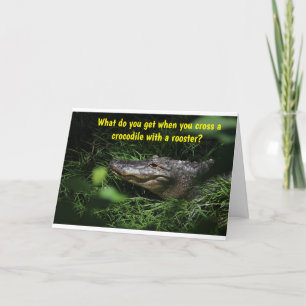 Cartão Um croc-a-doodle-doo e Feliz Aniversário também!