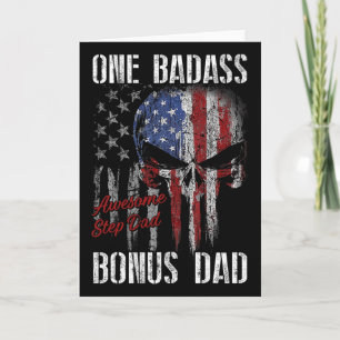 Cartão Um D Bônus Step Dad Caveira Bandeira Americana Dia