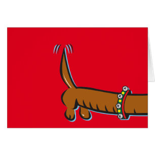 Cartão Um Dachshund que veste os Antlers para o Natal
