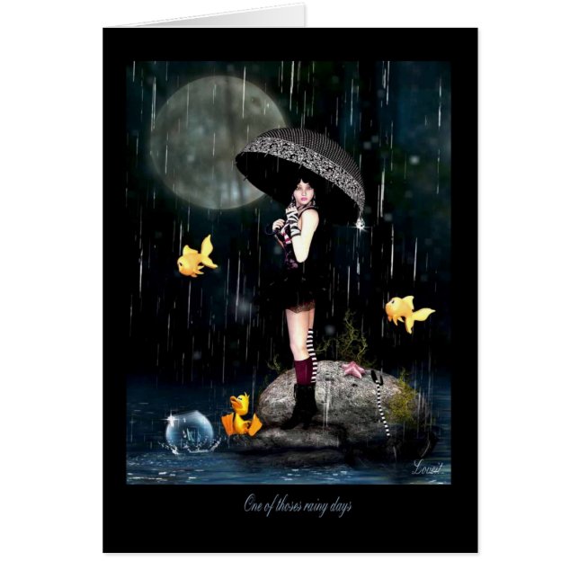 Cartão Um de dias chuvosos dos thoses (Frente)