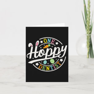 Cartão Um Dentista Hoppy Bunny Ouve Engraçado Dia de Pásc