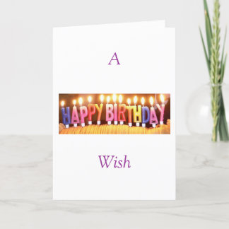 Cartão Um desejo de Happybirthday