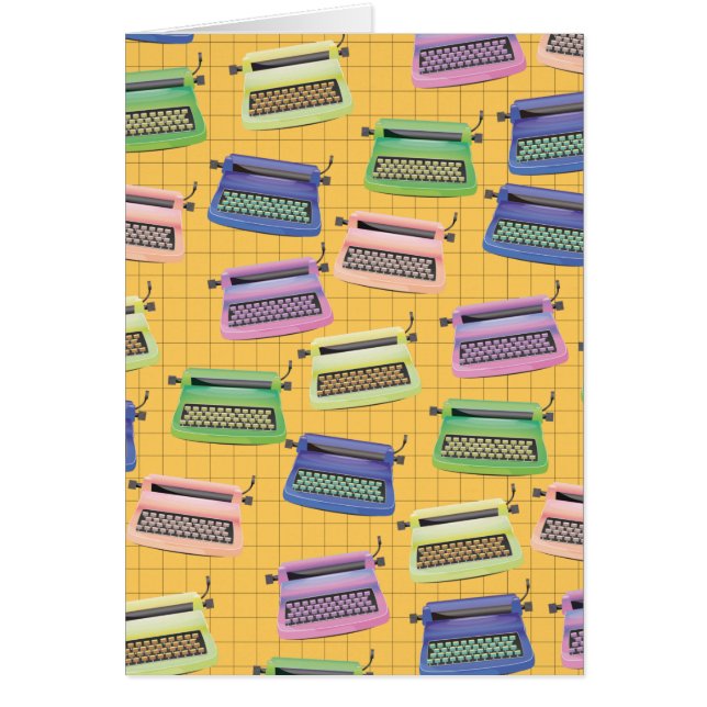 Cartão Um desenho de padrões de máquinas. (Frente)