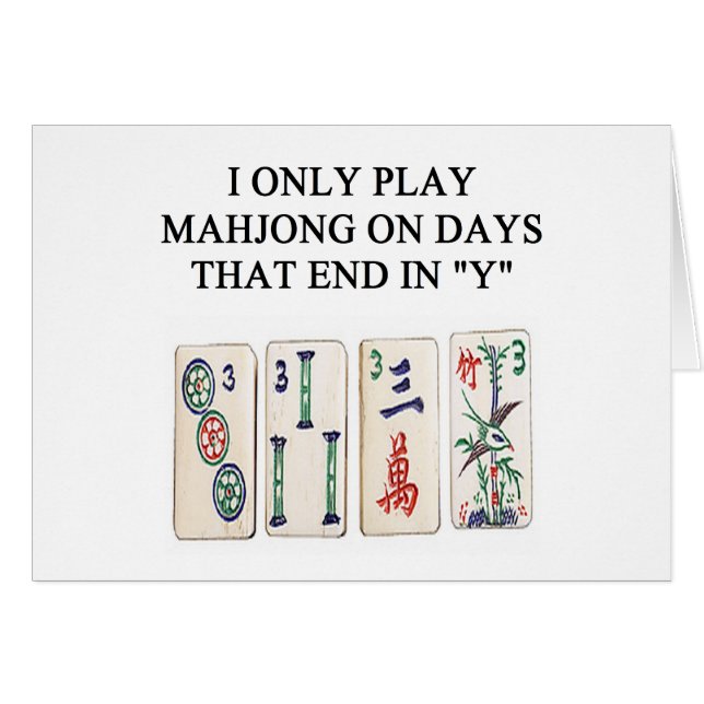 Cartão um design engraçado do mahjong (Frente Horizontal)