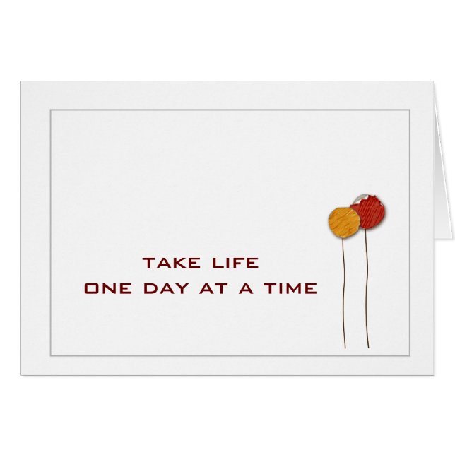 Cartão Um dia de cada vez (Frente Horizontal)