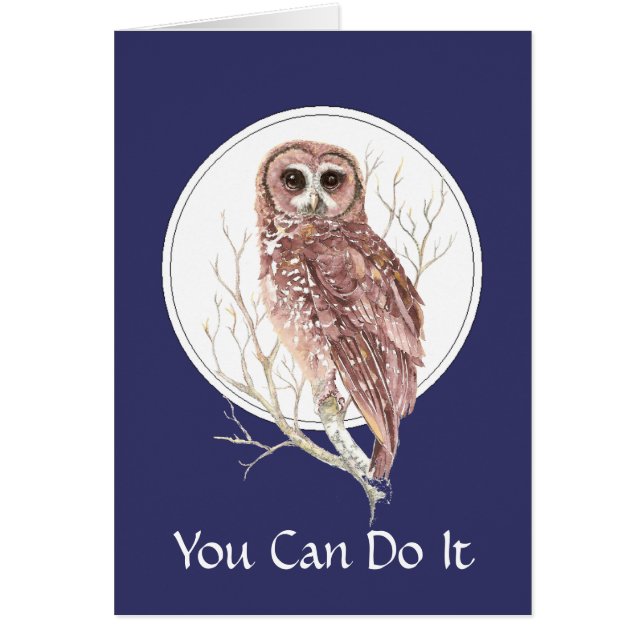 Cartão Um dia de uma coruja do tempo, pássaro, natureza,  (Frente)