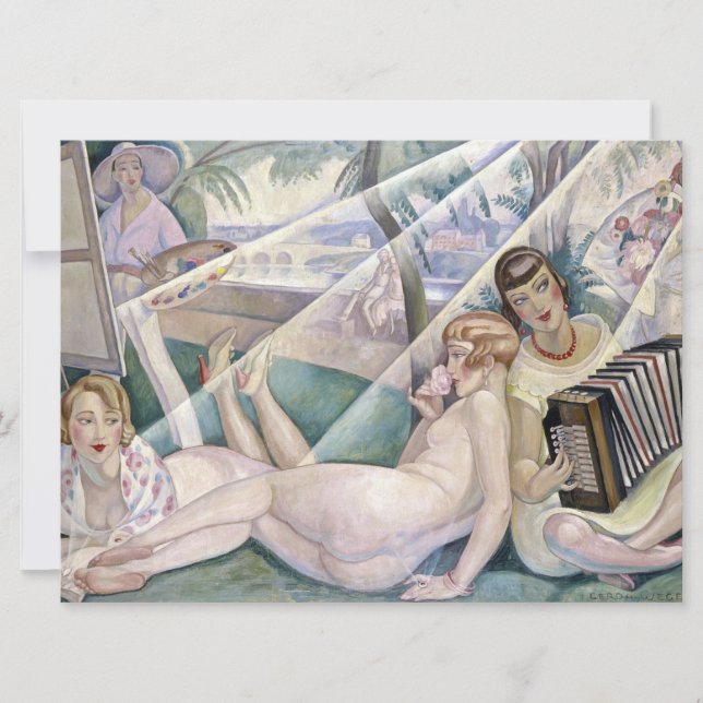 Cartão Um Dia de Verão (Mulheres Bonitas no Sol) (Frente)