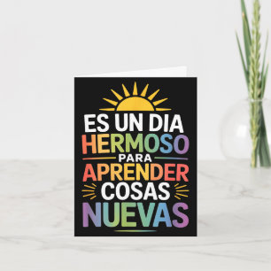 Cartão Um dia lindo para aprender coisas novas ditado eng