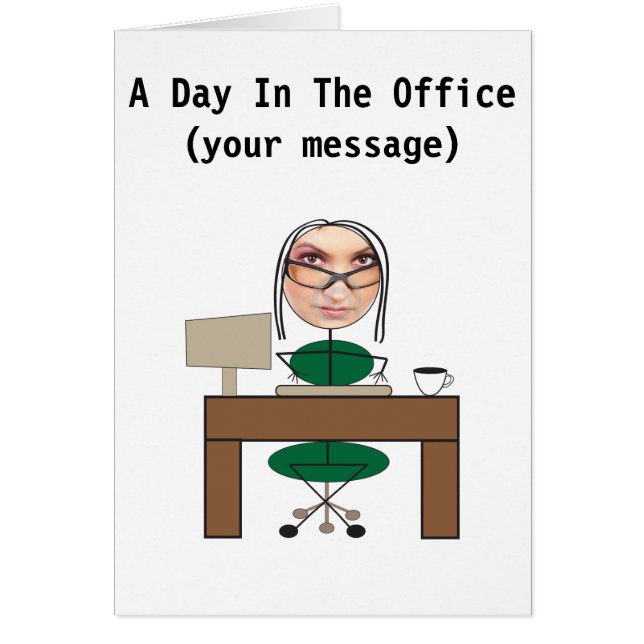 Cartão Um Dia no Escritório (mulher) (Frente)