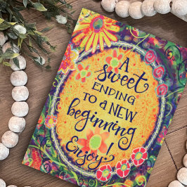 Cartão Um doce fim de um novo falso divertimento inicial