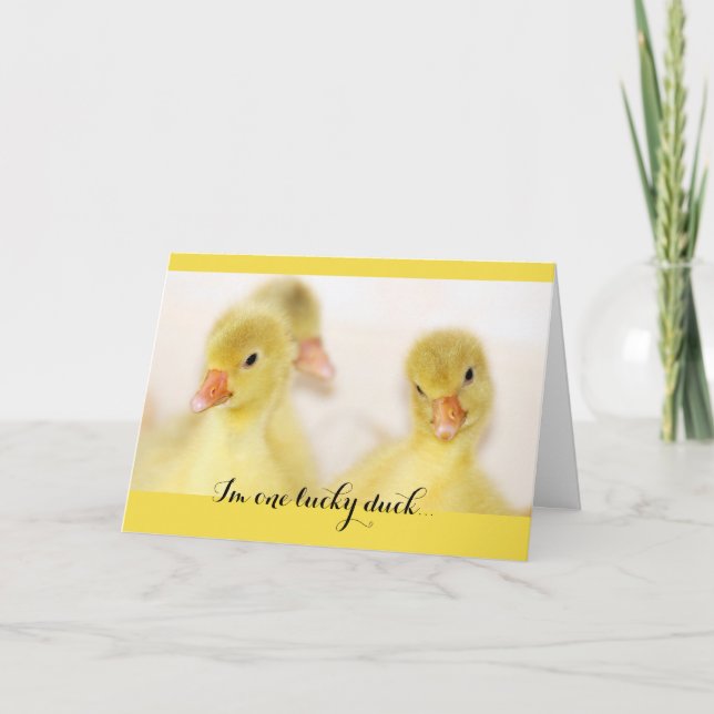 Cartão Um Duque Sortudo Pensando em você (Frente)