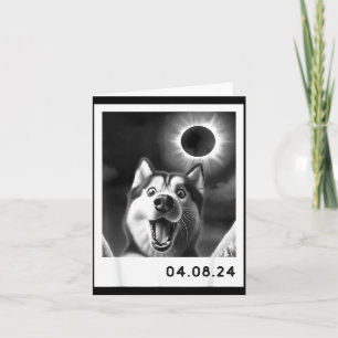 Cartão Um Eclipse Solar Totalidade Husky Siberiano