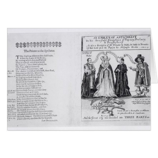 Cartão Um emblema do anticristo (Frente Horizontal)