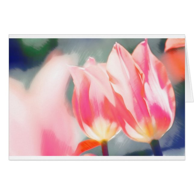 Cartão Um esboço do duo do Tulipa (Frente Horizontal)