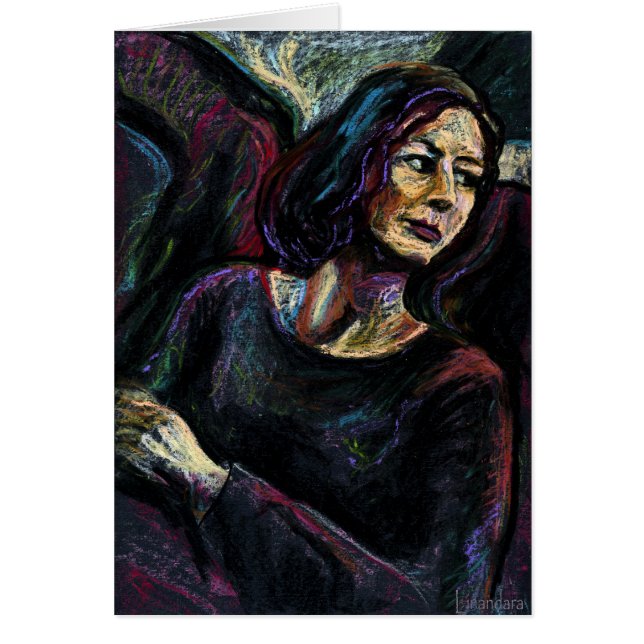 Cartão Um Estranho Absoluto - uma pintura de pastel de pe (Frente)