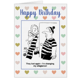 Cartão Um fã de futebol quer mudar sua lealdade