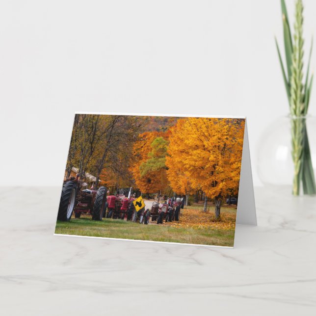 Cartão Um fazendeiro fica grande com tratores (Frente)