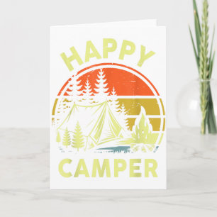 Cartão Um Feliz Acampador Menino Pequeno Divertido Acampa
