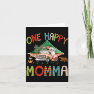 Cartão Um Feliz Camping Momma 1º Aniversário Menino Campi
