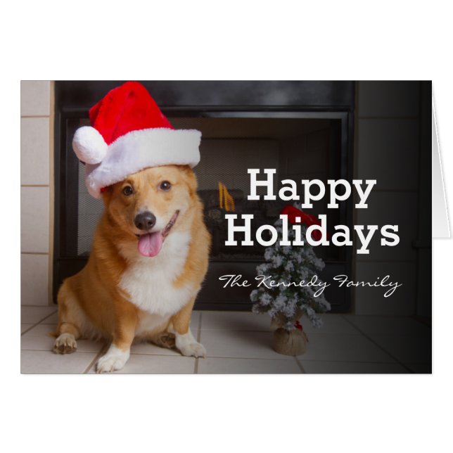 Cartão Um feliz e festivo Pembroke Welsh Corgi (Frente Horizontal)