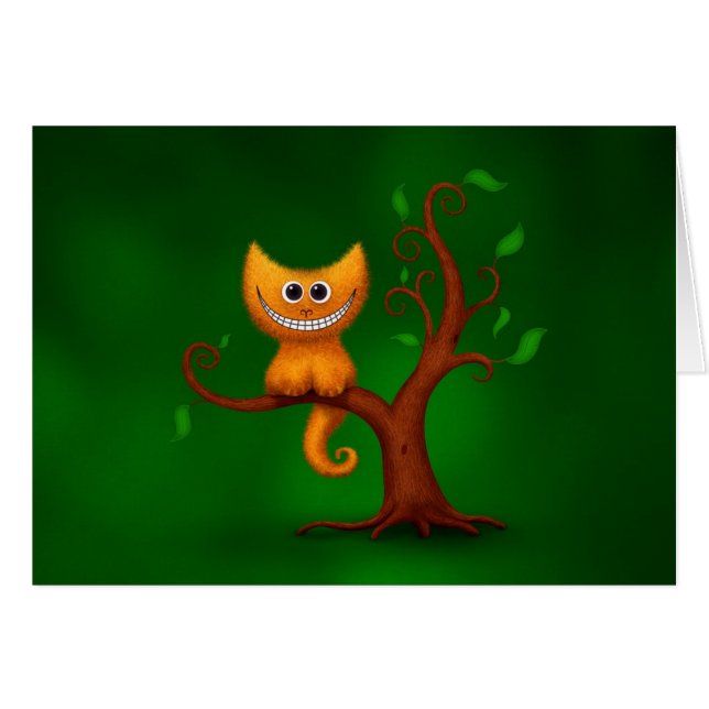 Cartão Um gatinho de Cheshire (Frente Horizontal)
