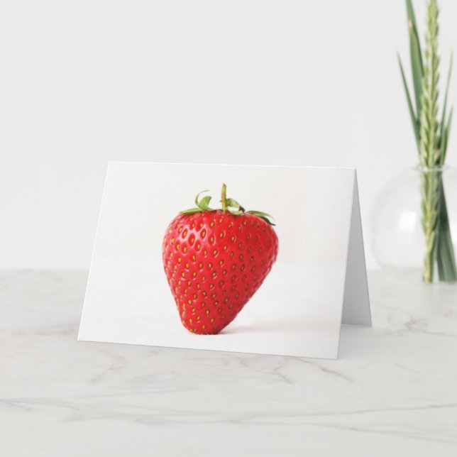 Cartão Um gcna de morango vermelho (Frente)