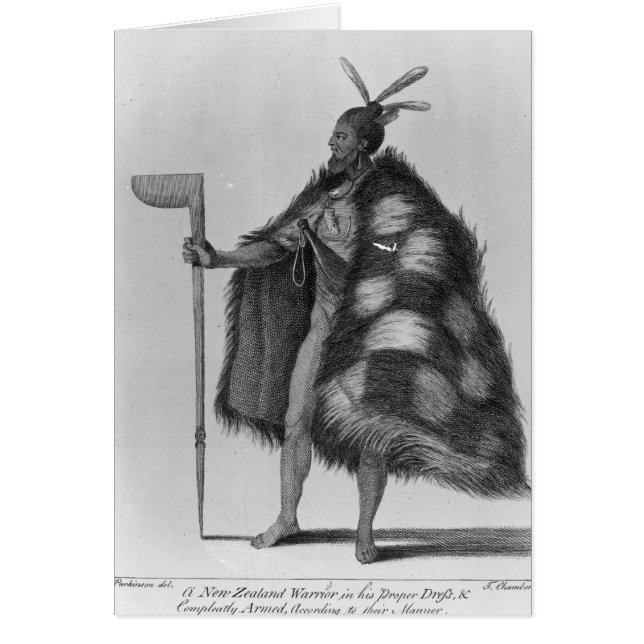 Cartão Um guerreiro de Nova Zelândia (Frente)