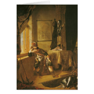 Cartão Um guerreiro no pensamento