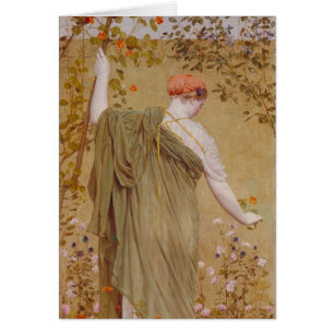 Cartão Um Jardim por Albert Joseph Moore, Retrato Antigo