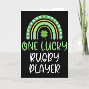 Cartão Um Jogador de Rugby Sortudo Dia de São Patrício En