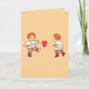 Cartão Um Joguinho de Amor ao Estilo Vintage no Dia dos N