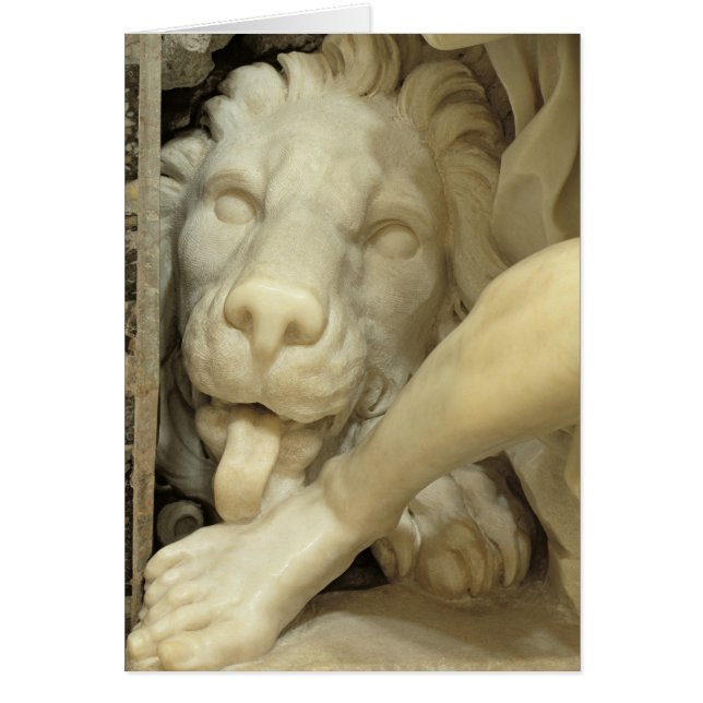 Cartão Um leão que lambe o pé de Daniel (Frente)