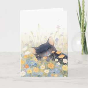 Cartão Um Leito Floral de Gatinhos