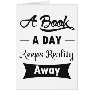 Cartão Um livro um o dia mantem a realidade ausente