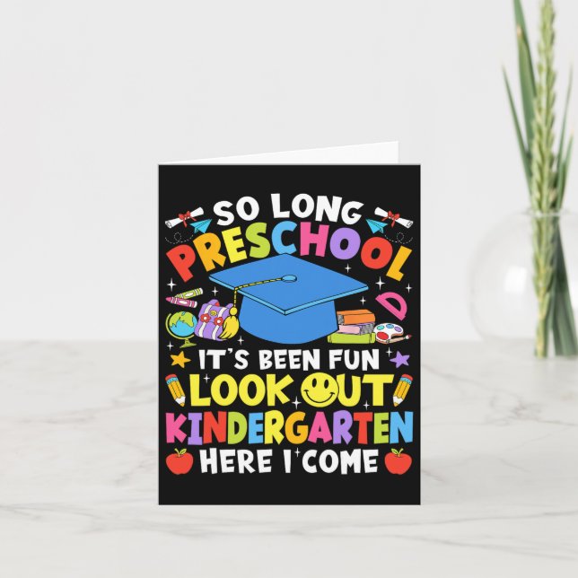 Cartão Um Longo Jardim de Infância para Pós-Graduação Pré (Frente)
