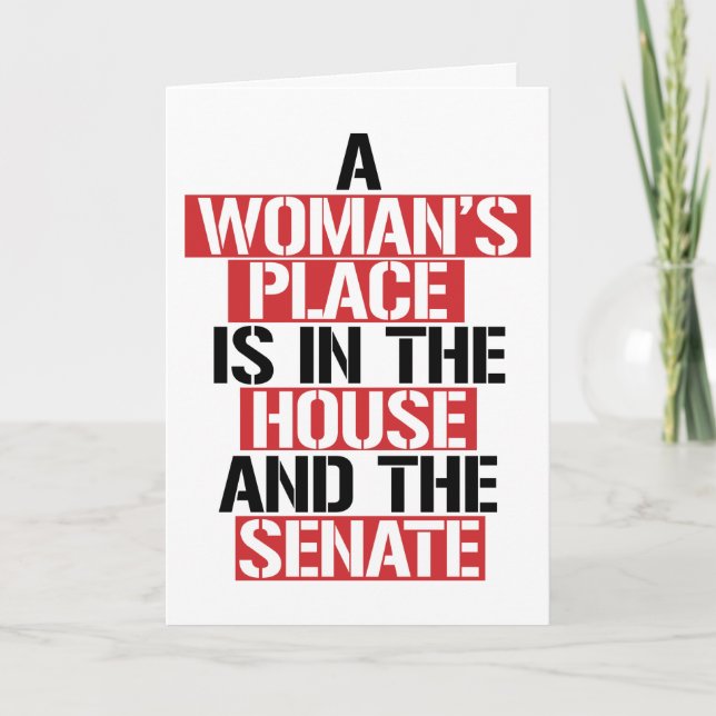 CARTÃO UM LUGAR DE MULHERES ESTÁ NA CASA (Frente)