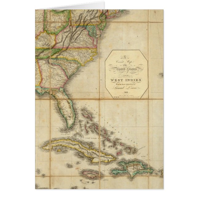 Cartão Um mapa correto dos Estados Unidos (Frente)