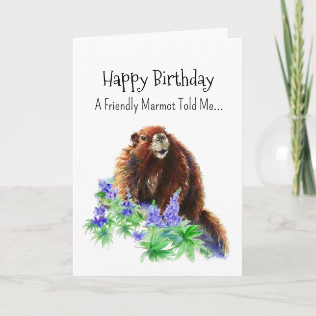 Cartão Um Marmot Groundhog Personalidade Birthday (Frente)