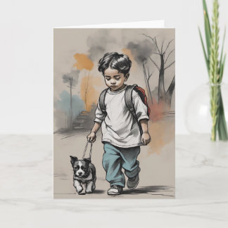 Cartão Um Menino e Seu Amigo