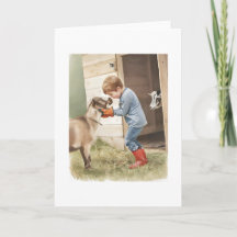 Um Menino e suas Cabras em Aquarelas