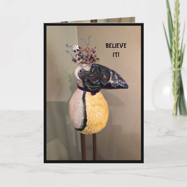 Cartão Um milagre ambulante humorístico (Frente)