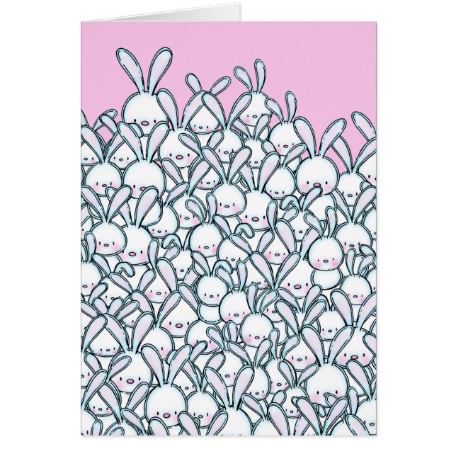 Cartão Um Milhão de Páscoas de Bunnies (Frente)