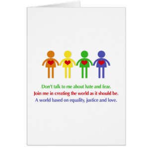 Cartão Um mundo de igualdade, justiça e amor