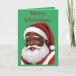 Cartão Um Natal Africano para o Pai Natal Americano<br><div class="desc">Este cartão de saudação de Natal vazio apresenta um Papai Noel Afro-Americano. Você pode personalizar o dentro com um cartões de natal personalizado ou uma nota pessoal.</div>